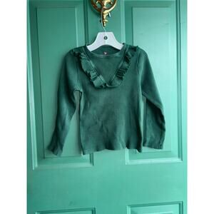 Pink Chicken size 8 hunter green long sleeved top